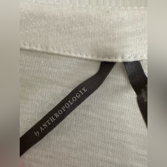 Anthropology White Top with Colorful Paisley Sleeves - Picture 3 of 9